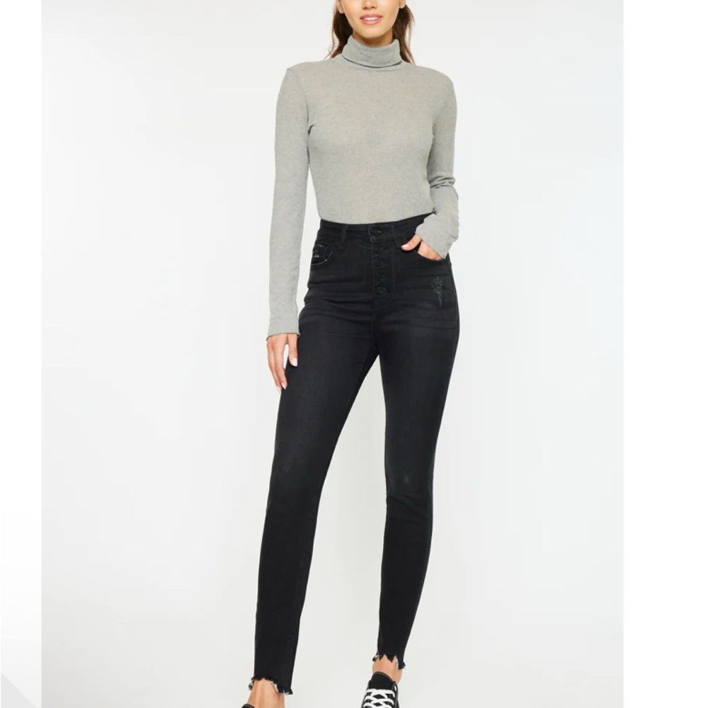 Pre-loved KanCan Graison High Rise Super Skinny Jeans Dark Gray | Size 11/29